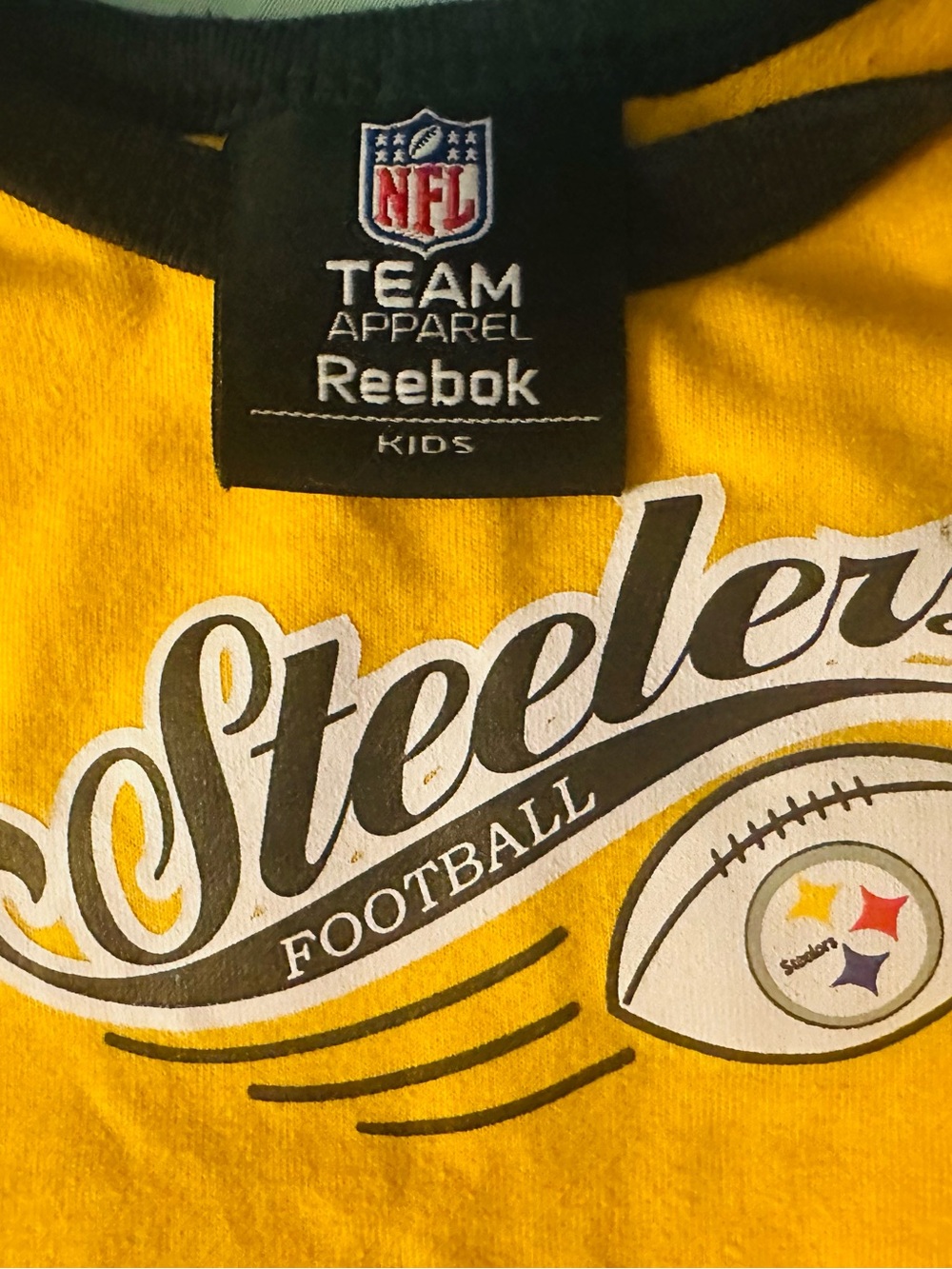 NFL Reebok Kids Yellow Pittsburgh Steelers Graphic Sweatshirt
